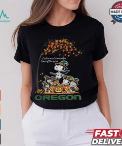 Peanuts Characters Oregon Ducks Halloweens It’s The Most Wonderful Time Of The Year Shirt