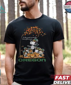 Peanuts Characters Oregon Ducks Halloweens It’s The Most Wonderful Time Of The Year Shirt