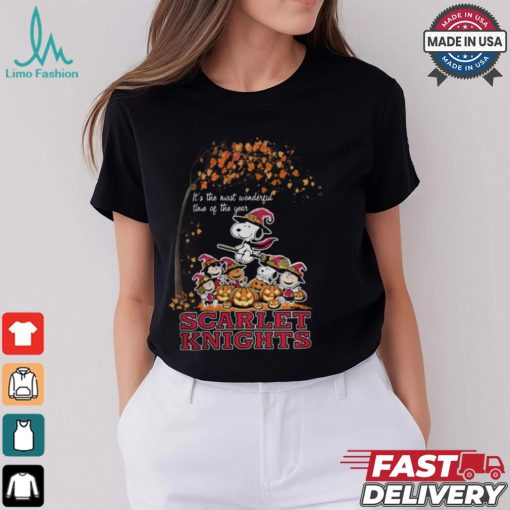 Peanuts Characters Rutgers Scarlet Knights Halloweens It’s The Most Wonderful Time Of The Year Shirt