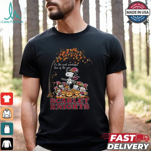 Peanuts Characters Rutgers Scarlet Knights Halloweens It’s The Most Wonderful Time Of The Year Shirt