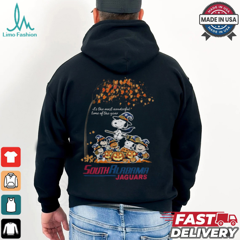 Peanuts Characters South Alabama Jaguars Halloweens It’s The Most Wonderful Time Of The Year Shirt Peanuts Characters South Alabama Jaguars Halloweens It’s The Most Wonderful Time Of The Year Shirt