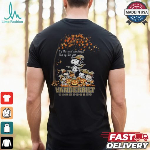 Peanuts Characters Vanderbilt Commodores Halloweens It’s The Most Wonderful Time Of The Year Shirt