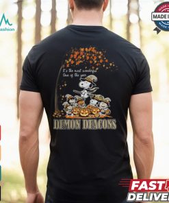 Peanuts Characters Wake Forest Demon Deacons Halloweens It’s The Most Wonderful Time Of The Year Shirt