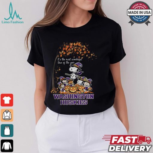 Peanuts Characters Washington Huskies Halloweens It’s The Most Wonderful Time Of The Year Shirt