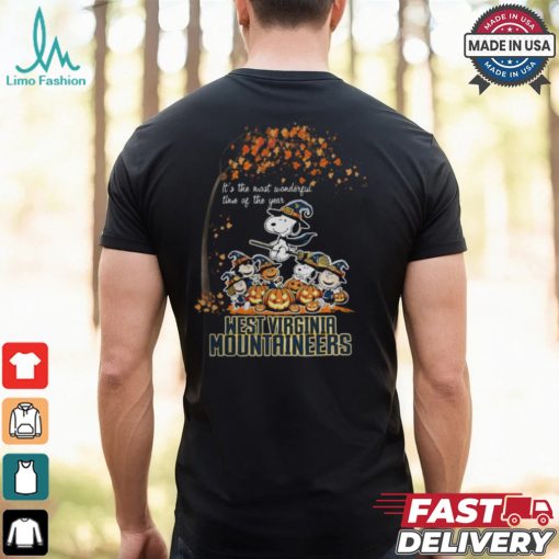 Peanuts Characters West Virginia Mountaineers Halloweens It’s The Most Wonderful Time Of The Year Shirt