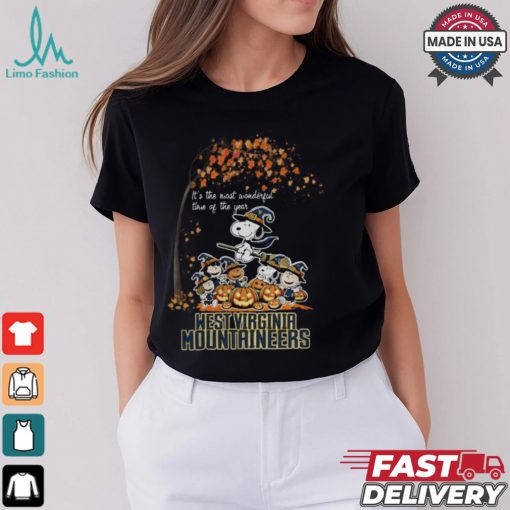 Peanuts Characters West Virginia Mountaineers Halloweens It’s The Most Wonderful Time Of The Year Shirt