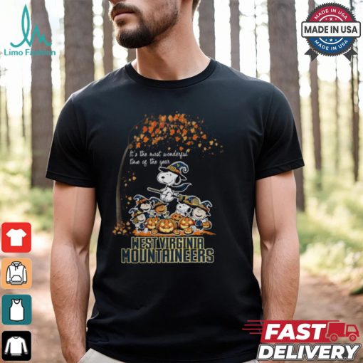 Peanuts Characters West Virginia Mountaineers Halloweens It’s The Most Wonderful Time Of The Year Shirt