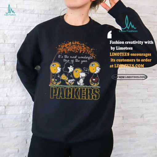 Peanuts Characters X Green Bay Packers It’s The Most Wonderful Time Of The Year Shirt