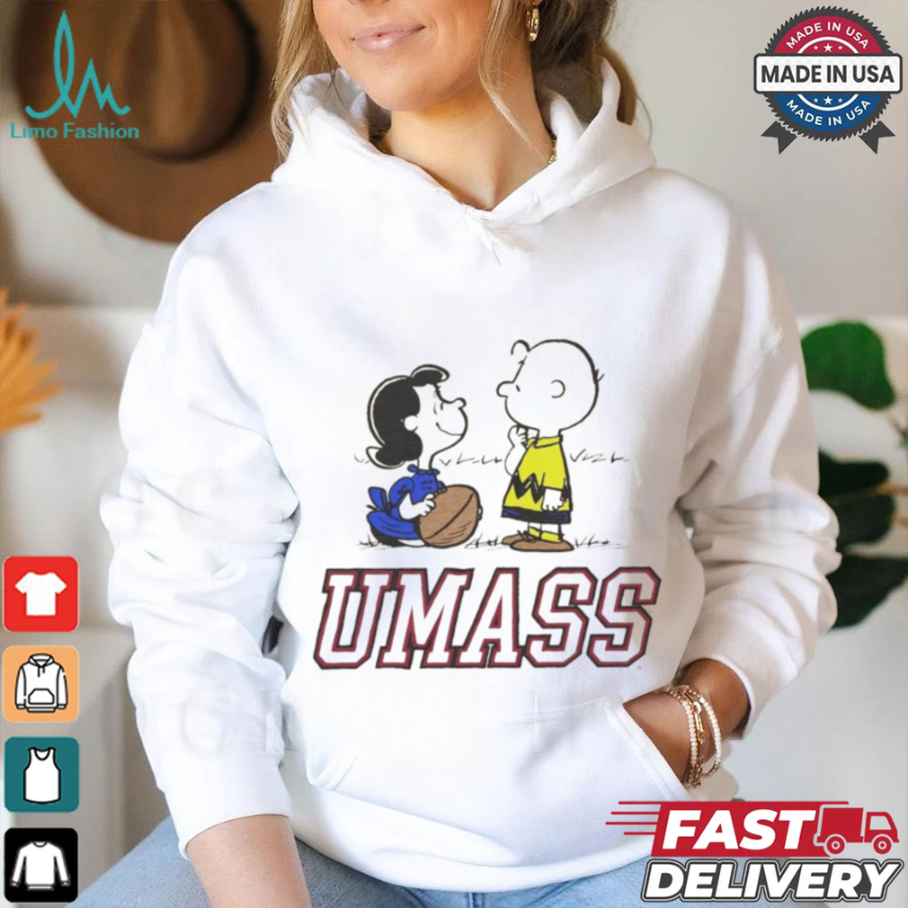 Peanuts Charlie Brown and Lucy UMass football shirt Peanuts Charlie Brown and Lucy UMass football shirt