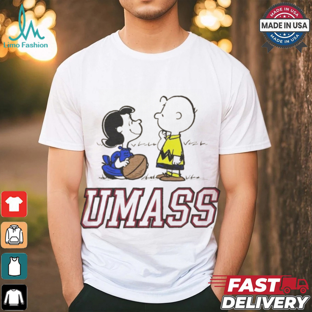 Peanuts Charlie Brown and Lucy UMass football shirt Peanuts Charlie Brown and Lucy UMass football shirt
