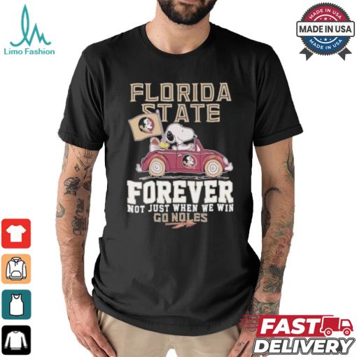 Peanuts Snoopy And Woodstock Florida State Seminoles Forever Not Just When We Will Go Noles Shirt