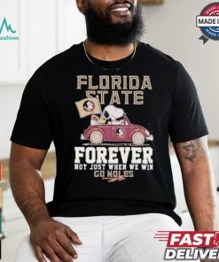 Peanuts Snoopy And Woodstock Florida State Seminoles Forever Not Just When We Will Go Noles Shirt