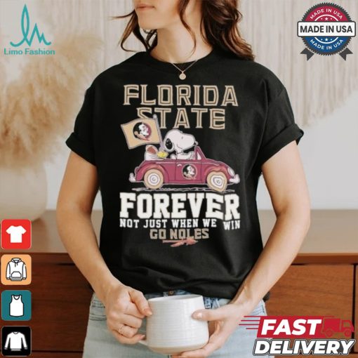 Peanuts Snoopy And Woodstock Florida State Seminoles Forever Not Just When We Will Go Noles Shirt