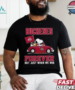 Peanuts Snoopy And Woodstock On Car Ohio State Buckeyes Forever Not Just When We Win Shirt