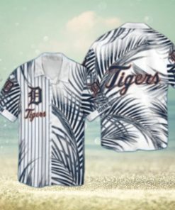 Personalized Striped Palm Detroit Tigers Tropical Hawaiian Shirt