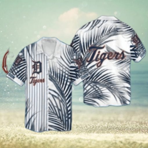 Personalized Striped Palm Detroit Tigers Tropical Hawaiian Shirt