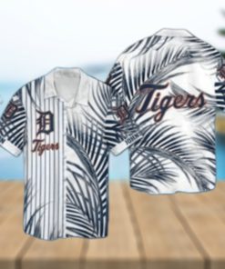 Personalized Striped Palm Detroit Tigers Tropical Hawaiian Shirt