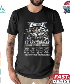 Philadelphia Eagles 91st anniversary 1933 2024 thank you for the memories signatures shirt