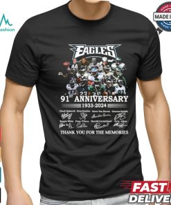 Philadelphia Eagles 91st anniversary 1933 2024 thank you for the memories signatures shirt