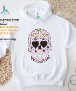 Pink Sugar Skull With Flowers T Shirt