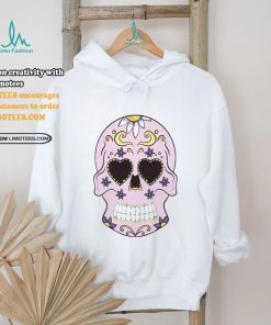 Pink Sugar Skull With Flowers T Shirt