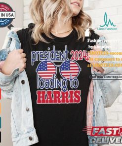 President 2024 Loading to Harris america glasses harris walz T shirt