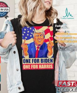 Pro Trump Anti Kamala Harris Joe Biden 2024 Election Vote Trump Middle Finger One For Joe One For Kamala T shirt