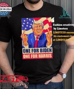 Pro Trump Anti Kamala Harris Joe Biden 2024 Election Vote Trump Middle Finger One For Joe One For Kamala T shirt