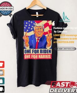 Pro Trump Anti Kamala Harris Joe Biden 2024 Election Vote Trump Middle Finger One For Joe One For Kamala T shirt
