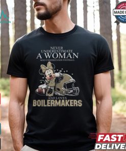 Purdue Boilermakers x Minnie Mouse Never Underestimate A Woman Who Understands Football And Loves Shirt