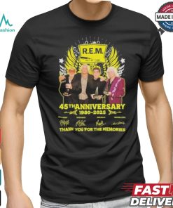 REM Out Of Time 45th Anniversary 1980 2025 Thank You For The Memories Signatures Shirt