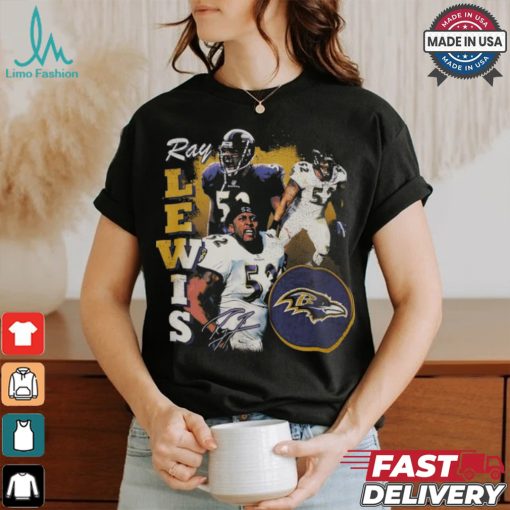 Ray Lewis Black Baltimore Ravens Legends Collage T Shirt