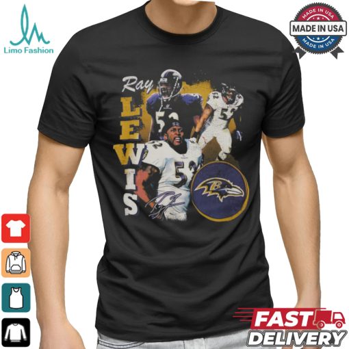 Ray Lewis Black Baltimore Ravens Legends Collage T Shirt