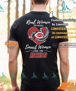 Real Women Love Baseball Smart Women Love The Reds Shirt