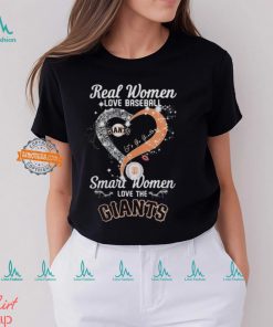 Real Women Love Baseball Smart Women Love The San Francisco Giants Let’s Go Giants Heart Diamond Shirt