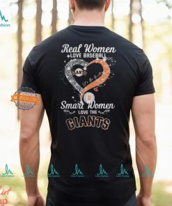 Real Women Love Baseball Smart Women Love The San Francisco Giants Let’s Go Giants Heart Diamond Shirt