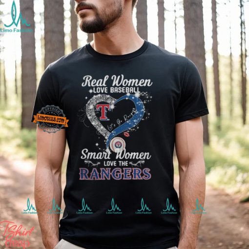 Real Women Love Baseball Smart Women Love The Texas Rangers Let’s Go Rangers 2024 Shirt