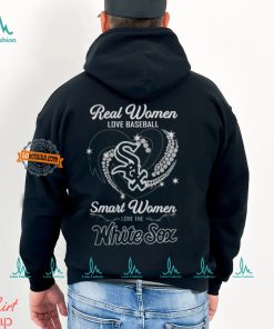 Real Women Love Baseball Smart Women Love The White Sox Diamond Heart Shirt