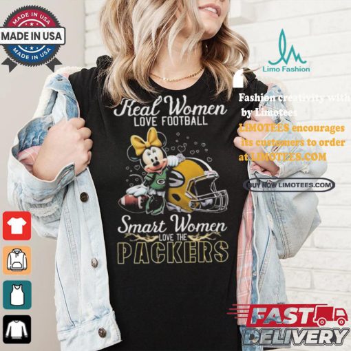 Real Women Love Football Smart Women Love The Packers Mickey Shirt