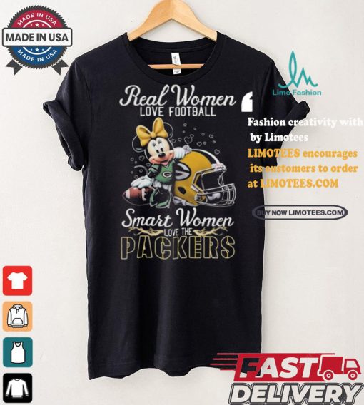 Real Women Love Football Smart Women Love The Packers Mickey Shirt