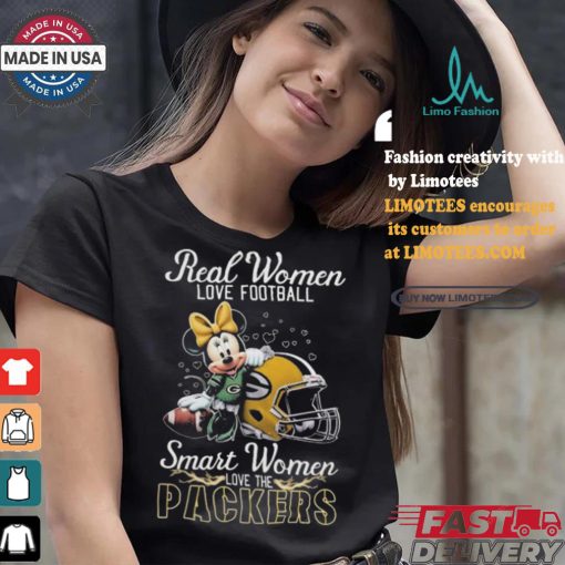 Real Women Love Football Smart Women Love The Packers Mickey Shirt