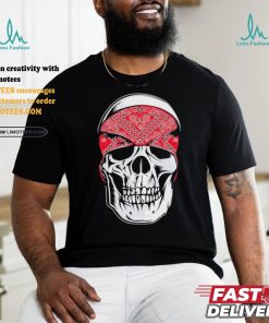 Red Bandana Skull Gangster Og Biker Graphic Skull Face Shirt