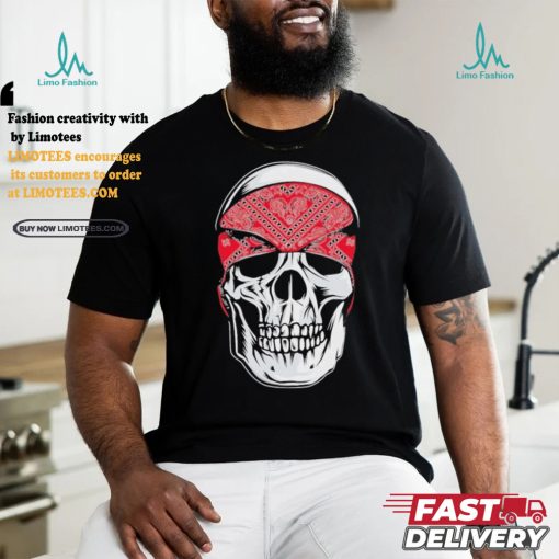 Red Bandana Skull Gangster Og Biker Graphic Skull Face Shirt