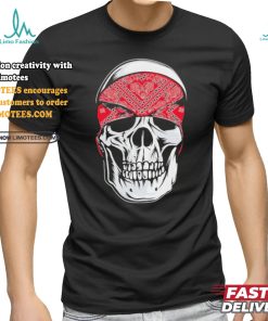 Red Bandana Skull Gangster Og Biker Graphic Skull Face Shirt