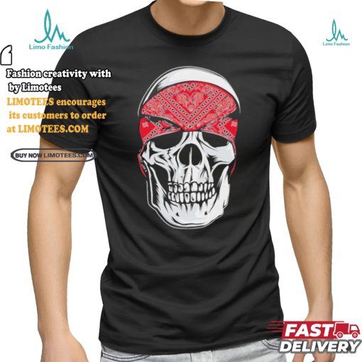 Red Bandana Skull Gangster Og Biker Graphic Skull Face Shirt