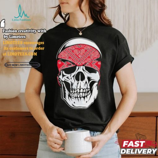 Red Bandana Skull Gangster Og Biker Graphic Skull Face Shirt