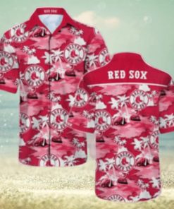 Red Sox Island Life Repeat Print Tropical Hawaiian Shirt