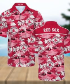 Red Sox Island Life Repeat Print Tropical Hawaiian Shirt