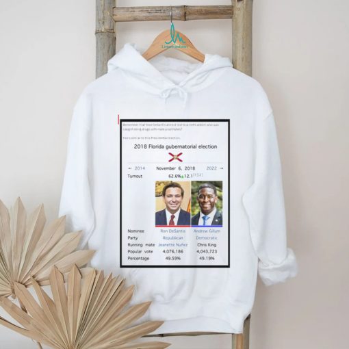 Remember that time DeSantis almost lost to a meth addict who was caught doing drugs with male prostitutes shirt