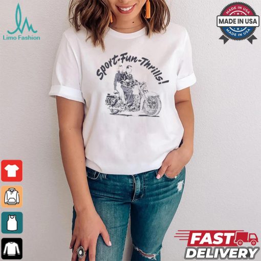 Retro Motorcycle Rider Printed T Shirt